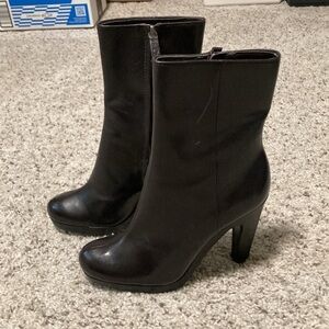 Calvin Klein womens boots Jude 5.5 Dark Brown leather